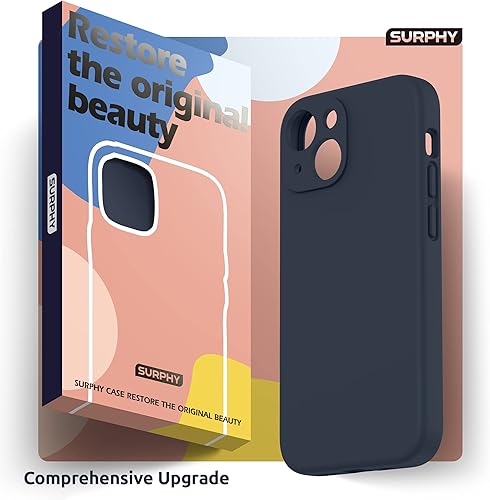Miniatura 8 de SURPHY Funda compatible con iPhone 13 Mini con protector de pantalla, (protección de cámara + forro de microfibra suave), funda de silicona líquida