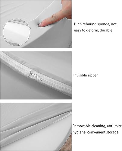 Miniatura 30 de TRENDBOX Piscina de bolas de espuma suave extra grande de 51.2 x 11.8 pulgadas (sin bolas) en piscina redonda de esponja grande para interiores