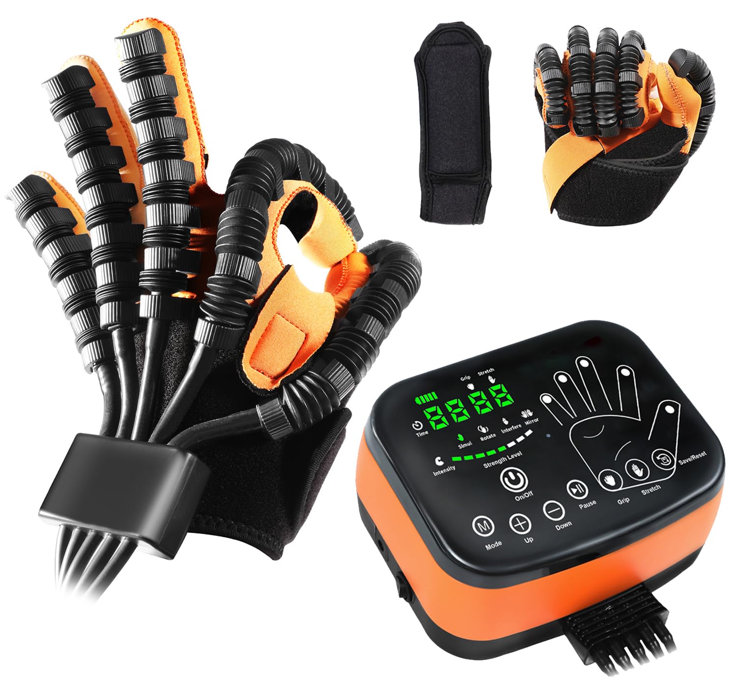 Upgraded Rehabilitation Robot Glove Finger Rehab Robotic Glove Strokes Therapy Equipment for Hand Hemiplegia Stroke Recovery 4 Modes