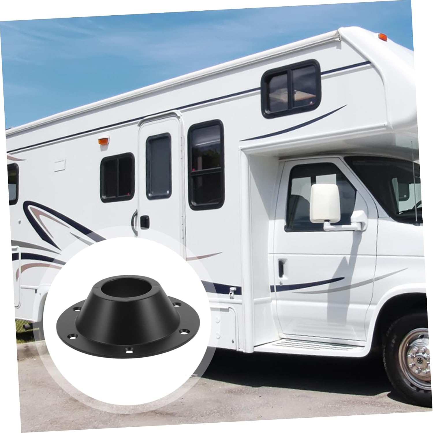 Mikinona 2pcs Rv Table Base Mount Pedestal for Camper and Yacht Tables Stable Floor Mounting Accessory for Rvs and Boats