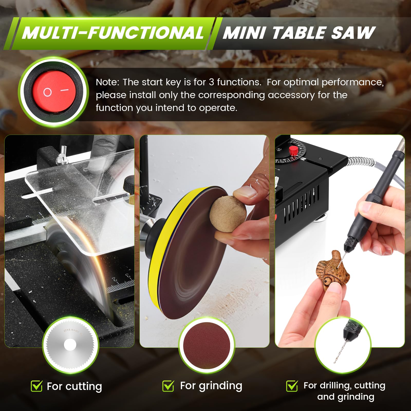 Mini sega circolare da tavolo 100W 0.1mm-16mm Multifunzione piccola macchina da taglio Lavorazione del legno acrilico modello di precisione