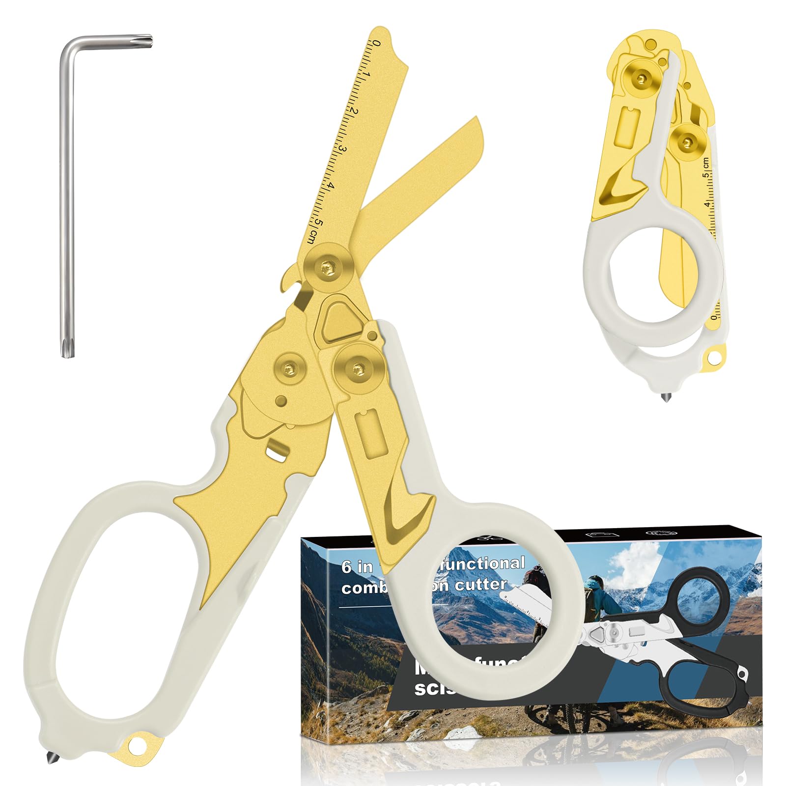 6-in-1 Heavy-Duty Emergency trauma shears (Gold)