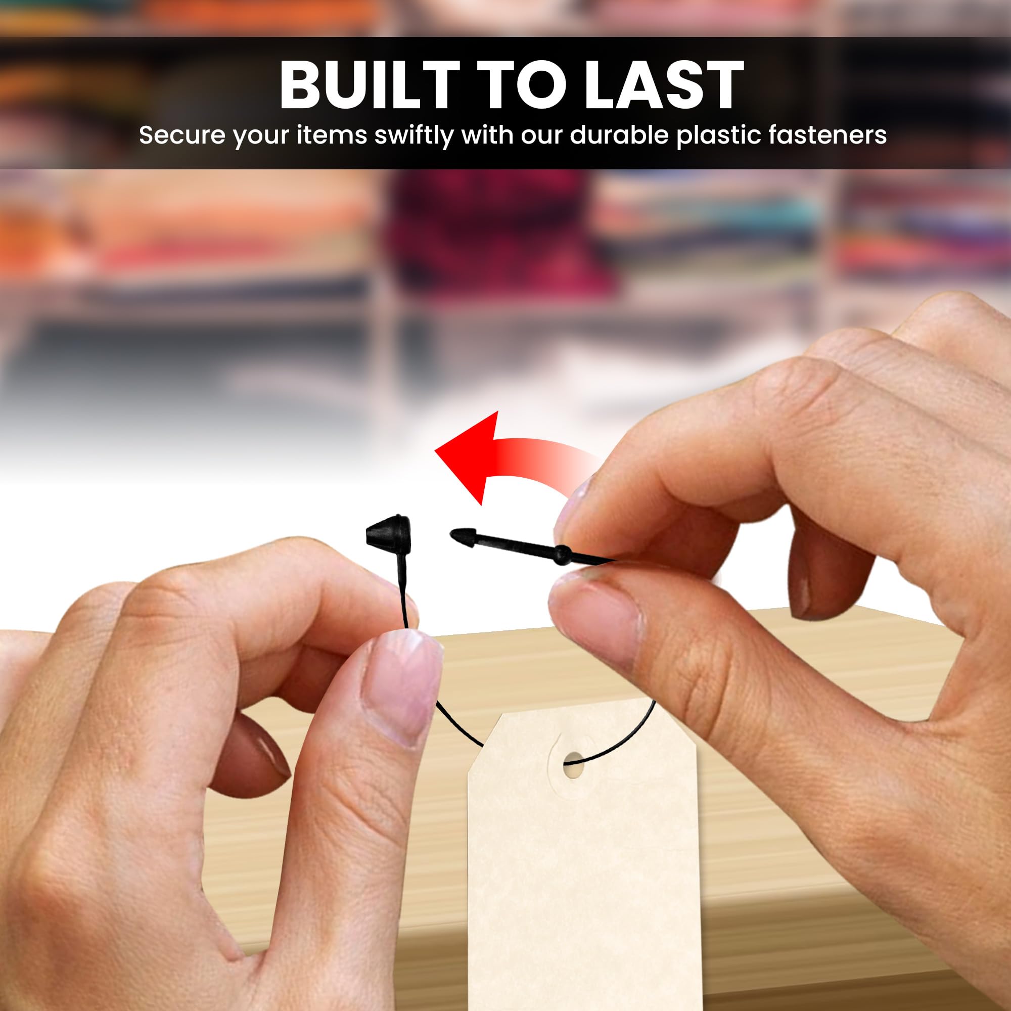 Snap Lock Pin Loop Tie Per Plastica Tag Appendere Tag Con Corda - Foto 5