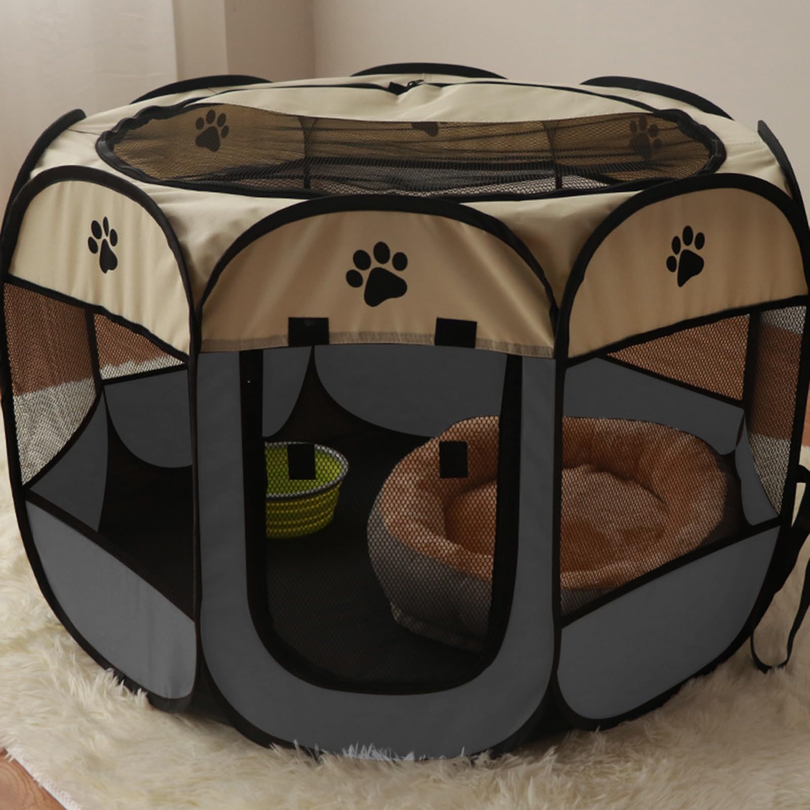 Wiltec Wildanger Technik GmbH Buitenverblijf, Box, Puppybox, 6-delig. 70x91 Cm Per Element Puppyren Losloopgebied Hondenbench Afrastering Kooi Bench Multistrobe