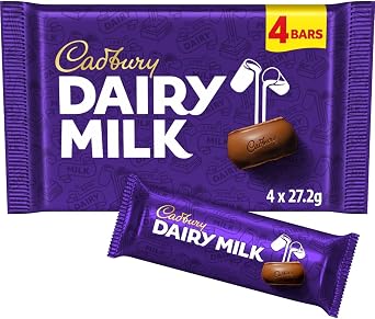 Cadbury Dairy Milk Chocolate Bar Multipack, 4 x 27.2 g (Pack of 1)