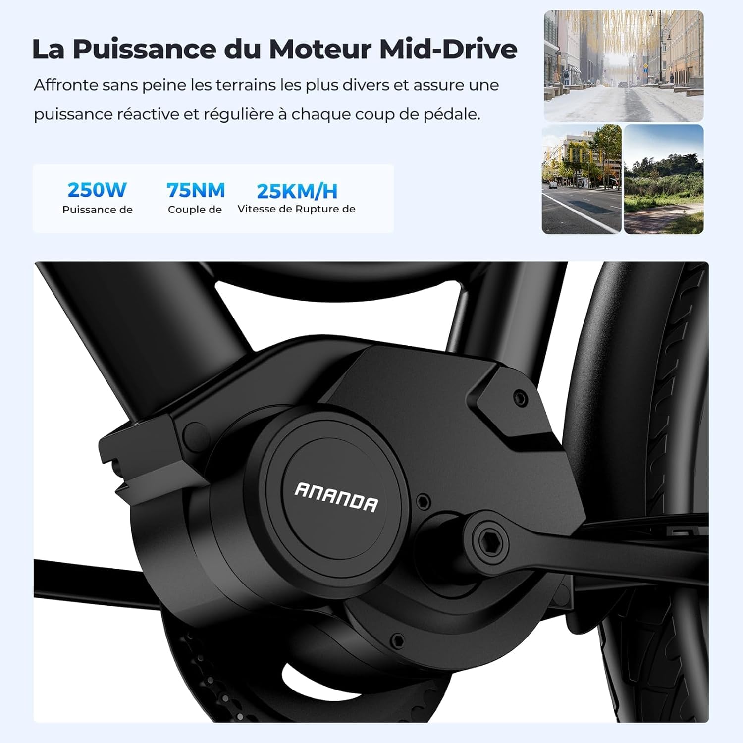 Urbano 2 Vélo Électrique Autonomie 100km 26 Pouces Moteur Central 36V 13AH 250W VTC Homme Femme