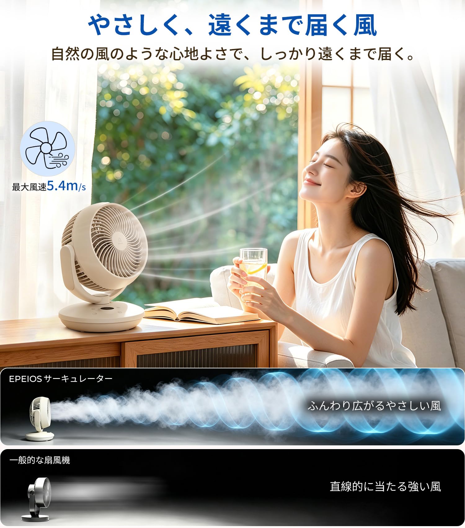 Amazon | エペイオス(Epeios) サーキュレーター DCモーター 静音 8段階