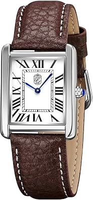 Iconic Swiss Design 1888 Vintage Style Tank Mens Watch Brown Band