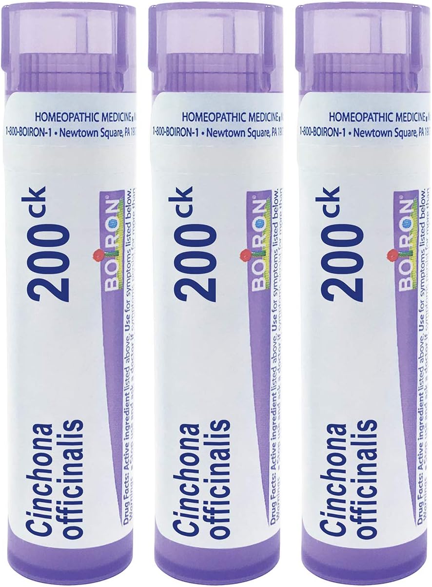 Boiron Cinchona Officinalis 200ck Homeopathic Medicine for Diarrhea with Gas and Bloating - Pack of 3 (240 Pellets)