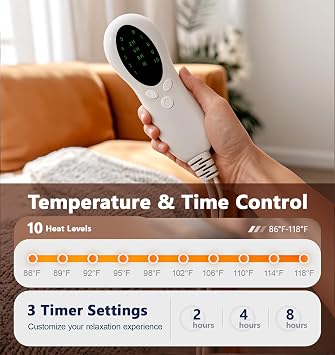 PASAMIC Electric Wearable Heated Blanket with Foot Pocket, Heated Blanket Wearable with Sleeves, Flannel & Sherpa Electric Throw Blanket, 10 Heat Settings & 2-8H Auto Shut-Off, 50 * 70+18, Ash Gray