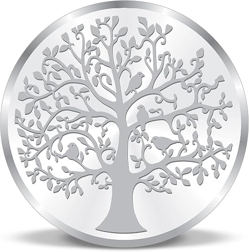 Precious Moments Silver Coin Banyan Tree | Lotus Plain | Colour Lotus with Gift Box BIS Hallmarked 999 Pure by ACPL