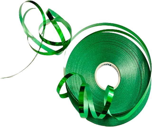 Green Curling Ribbon 5 mm Metallic Balloon Ribbon Gift Flower Wrapping 50 Meter Crimped Balloon Strings Wedding Birthday Party Crafts Decoration