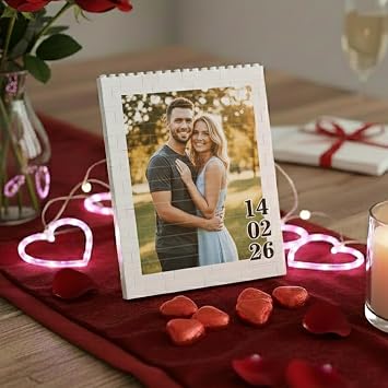Custom Photo Building Blocks for Couples, Custom Couple Gifts, Anniversary, Birthday, Valentines Day, Wedding, Personalized Picture Block Gift for Boyfriend, Girlfriend, Husband, Wife