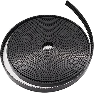 NIWPPKIMX Correa de Poliuretano Abierta Tipo 2 Metros, Color Negro, PU de 10/15/20 mm de Ancho con Alambre de Acero, Paso de 3 mm, Correa de 1-10 Metros(1 Meter,10mm)