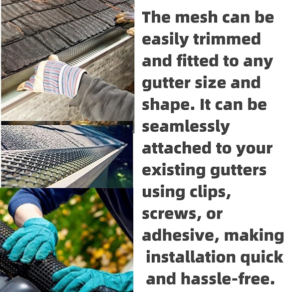 Gutter Guard Mesh 12.7cmx6m Aluminum Gutter Guard from Heavy Duty Gutter Guards Mesh Leaf Guards for Gutters Leaf for DIY Cutting Leaf Rain Gutter Guards (12.7CMX600CM)