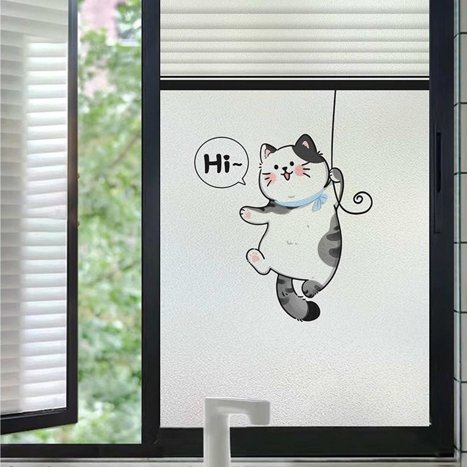 Eiauiuo Decorative Film Z298 Self-Adhesive Privacy Window Film - Frosted Glass Film With Patterns, Opaque Decorative Window Film For Glass - Static Cling, No Adhesive, Blind Appearance, Various Sizes(,