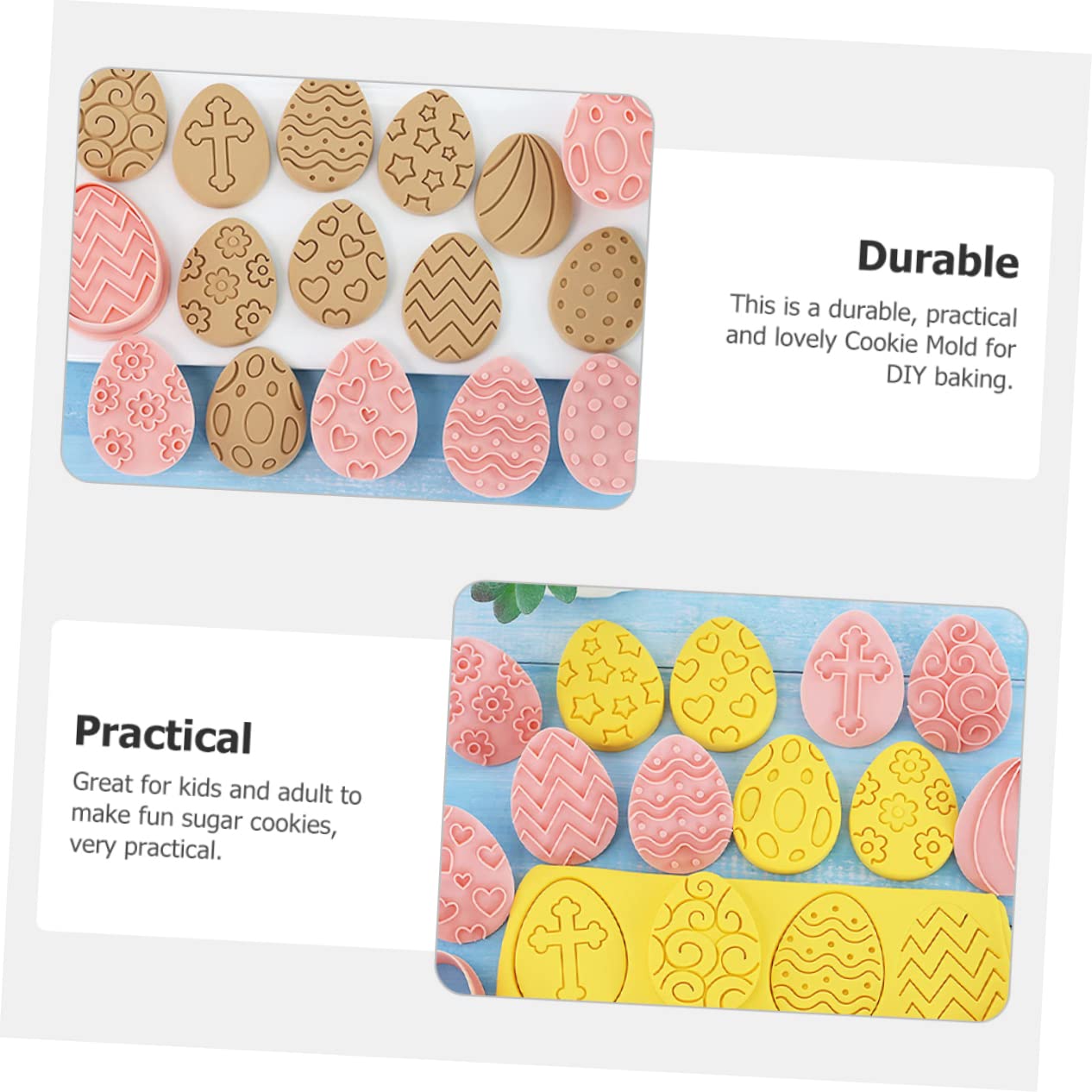 YARNOW 50piezas Cortadores De Galletas De Pascua Forma De Huevo Para Repostería y Diy Molde De Resistente Para Galletas Infantiles y Manualidades De Cocina