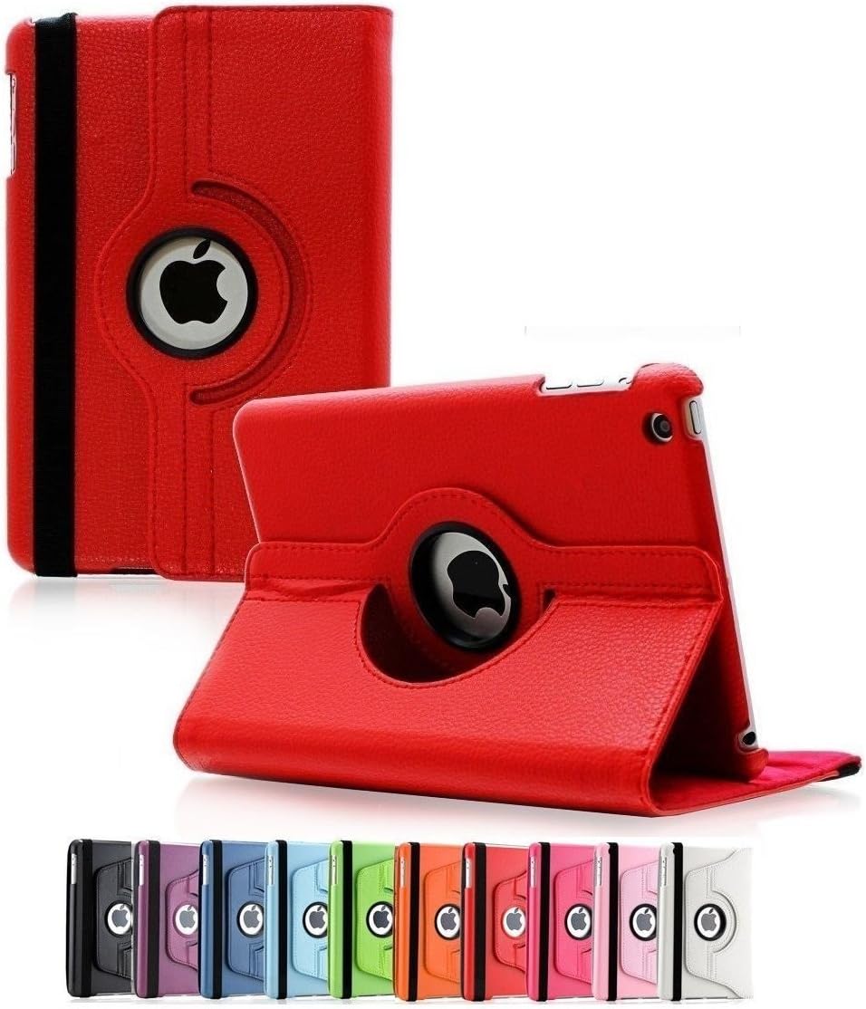 ShopNY Case - Apple iPad Air Case - 360 Degree Rotating Stand Case Cover with Auto Sleep / Wake Feature for iPad Air / iPad 5 (5th Generation) (Red)