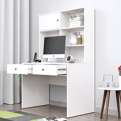 Bniture Study Table for Adults, Kids, Work from Home, Computer Table, Study Table for Students, Office Table, Engineered Wood (Frosty White)