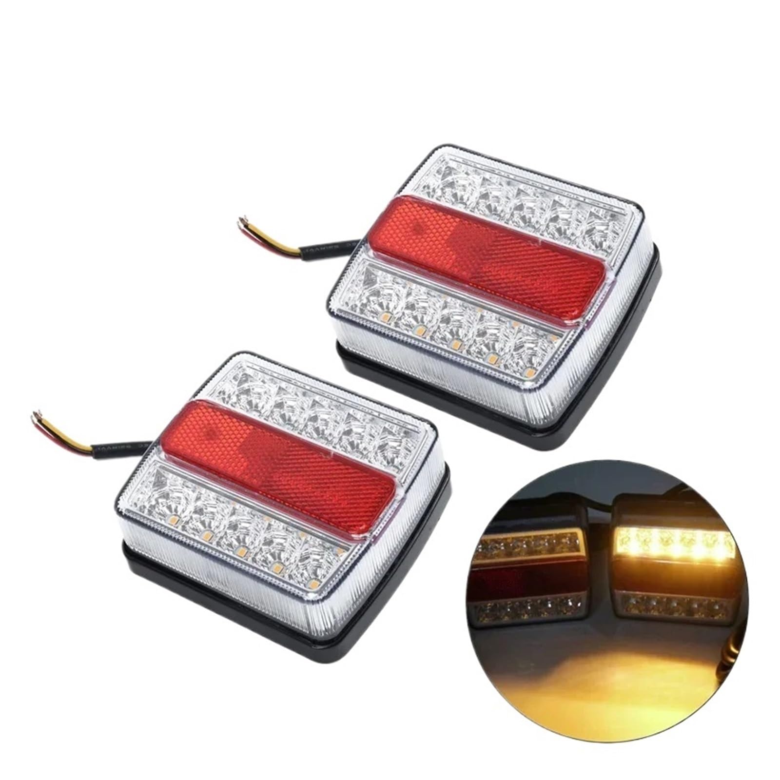 Genérico Luz trasera Kit de luces traseras sumergibles para remolque marcador barco para camión impermeable Universal 12V 15 2 uds