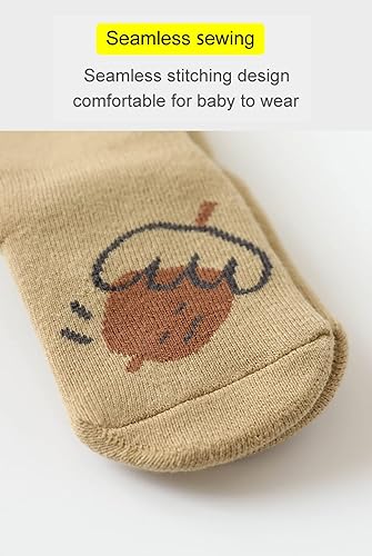 Miniatura 6 de BEHELE Calcetines de agarre antideslizantes para bebés calcetines cálidos y gruesos antideslizantes calcetines para niñas y niños recién nacidos 5