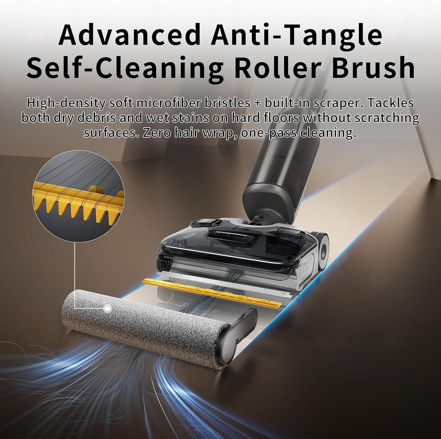 7-Piece Replacement Parts Kit Compatible with Roborock F25 Series,F25 Ultra/GT/Combo/ACE/ACE Combo/ALT/LT/RT/BX/XT Wet Dry Vacuum,3 Anti-Tangle Roller Brushes,3 Washable HEPA Filters,1 Cleaning Brush