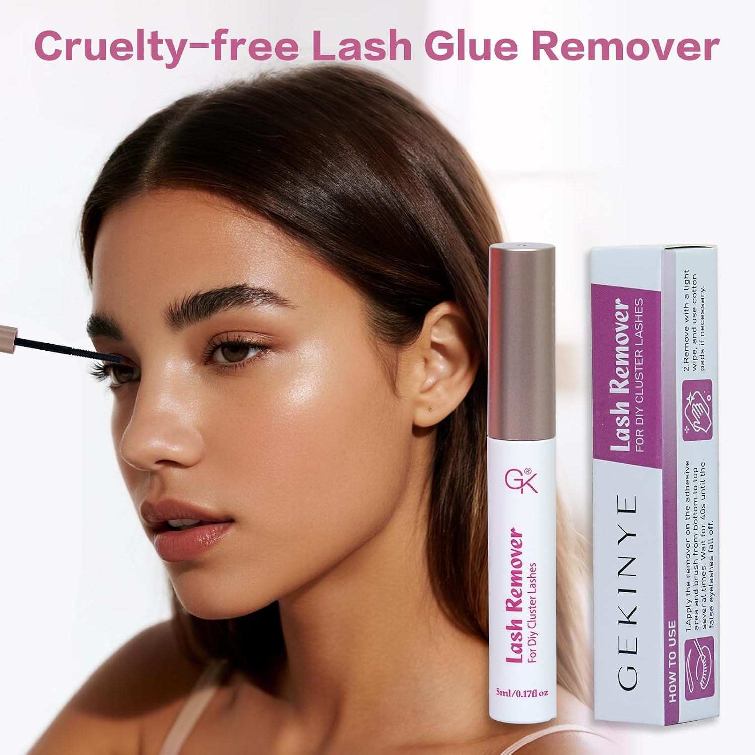 Gekinye Lash Glue Remover 5ML - Lash Remover for Cluster Lashes False Lashes DIY at Home Eyelash Glue Remover