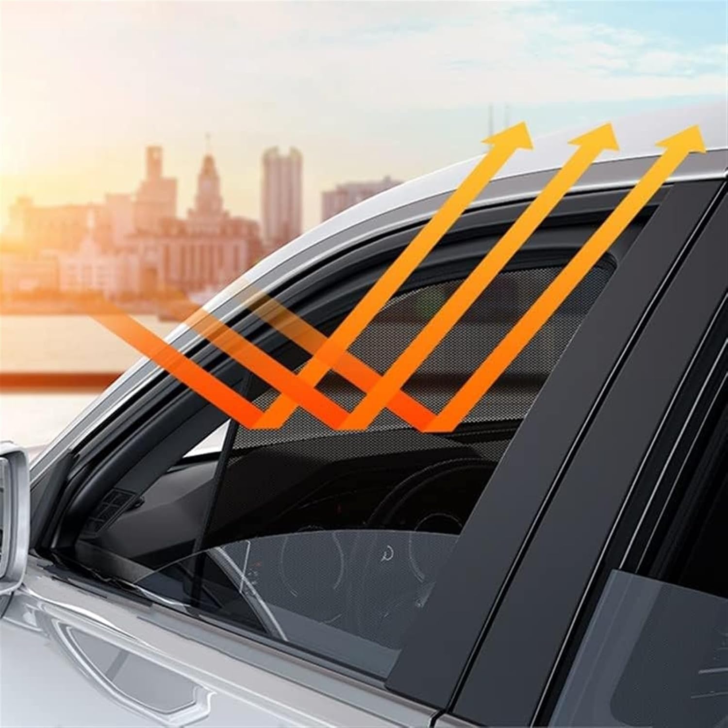 Auto Parts Car Sunshade Curtain Sun Protection Heat Insulation Breathable Magnetic Car Curtain for Nissan Qashqai 2011-2015(Triangular Windows)