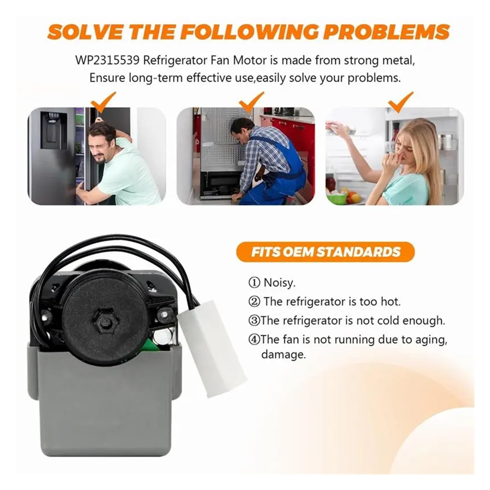 Compatibile Con Whirlpool, Compatibile Con Kenmore, Parti Di Ricambio For Frigorifero: Motore Della Ventola Dell'evaporatore 2315539 Sostituisce 2219689 2225625 W10438708