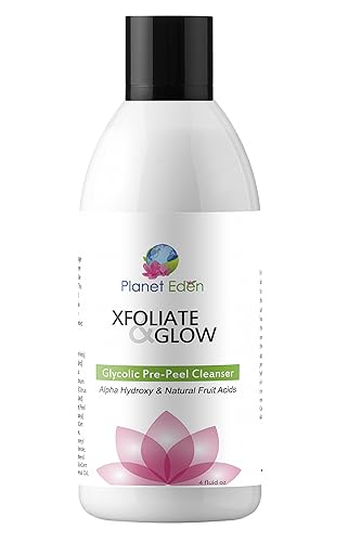 Planet Eden Limpiador glicólico pre-Peel con extractos de frutas orgánicos, excelente para pre-peeling o exfoliación diaria para una piel brillante