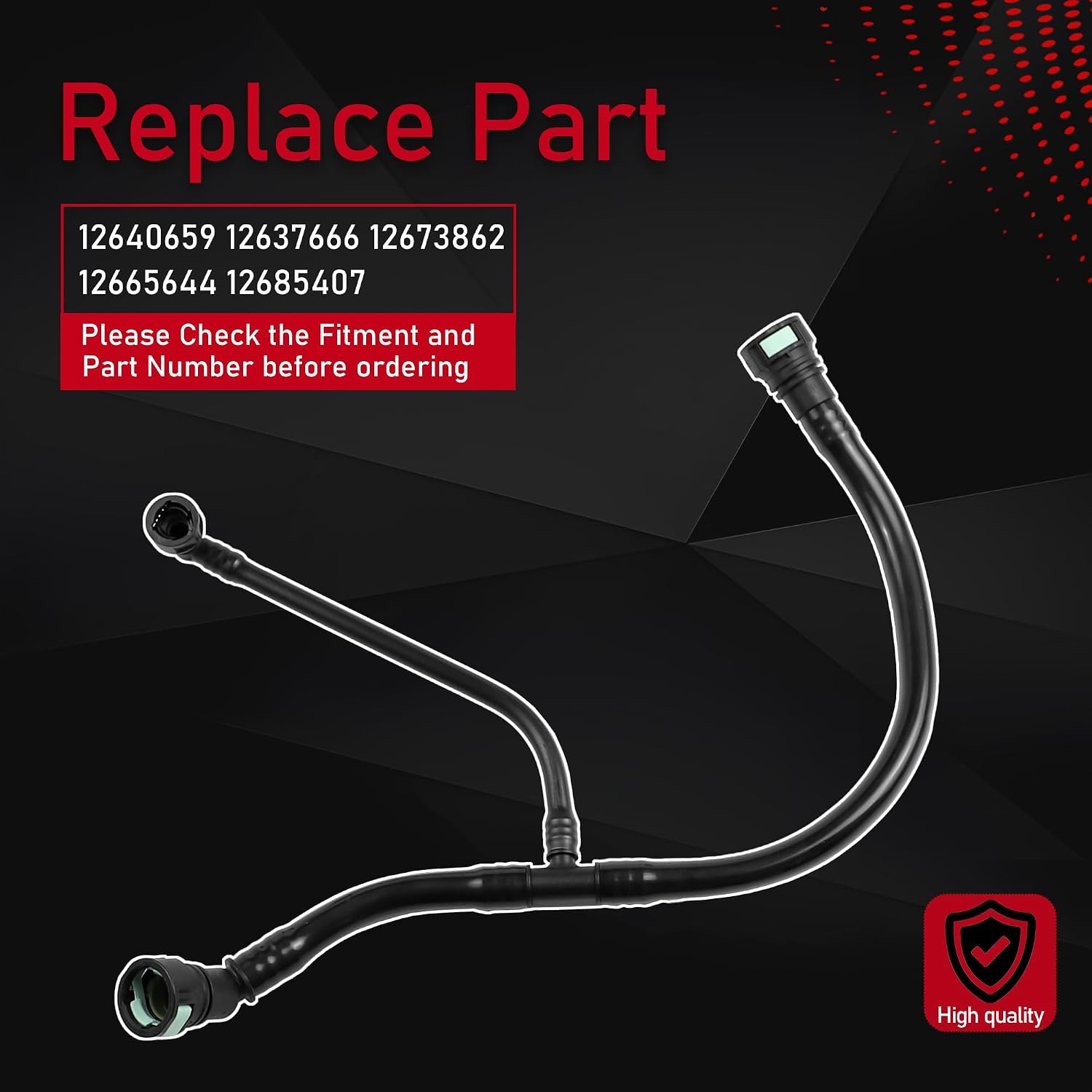 5pcs Positive Crankcase Ventilation (PCV) Valve & Tube Repair Kit 2016-2024 Chevy Malibu Cruze Trax 4 Cyl 1.4L Compatible with Replaces 12640659 12637666 12673862 12665644 12685407
