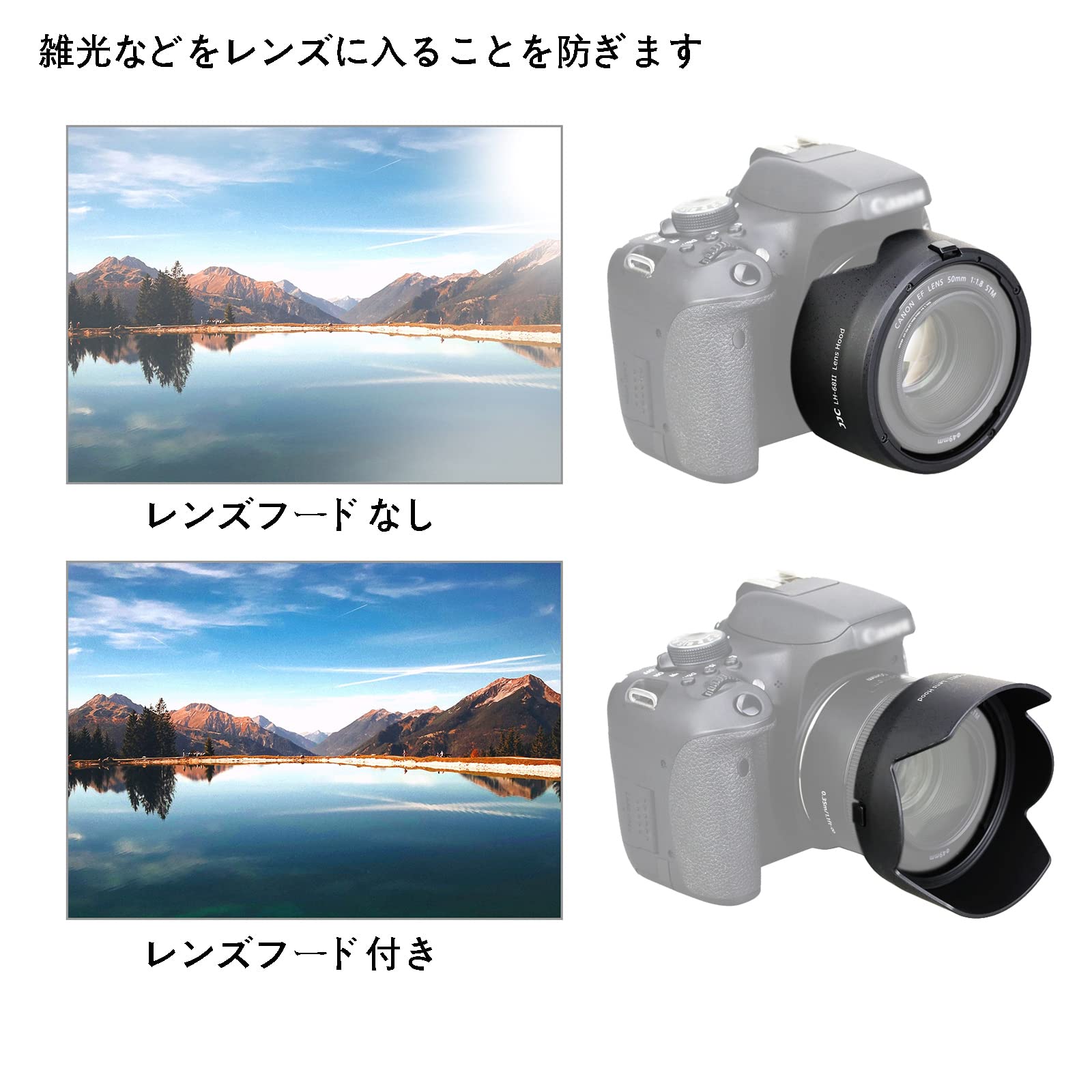 Amazon.co.jp: JJC 可逆式 レンズフード Canon ES-68 互換 Canon EF 
