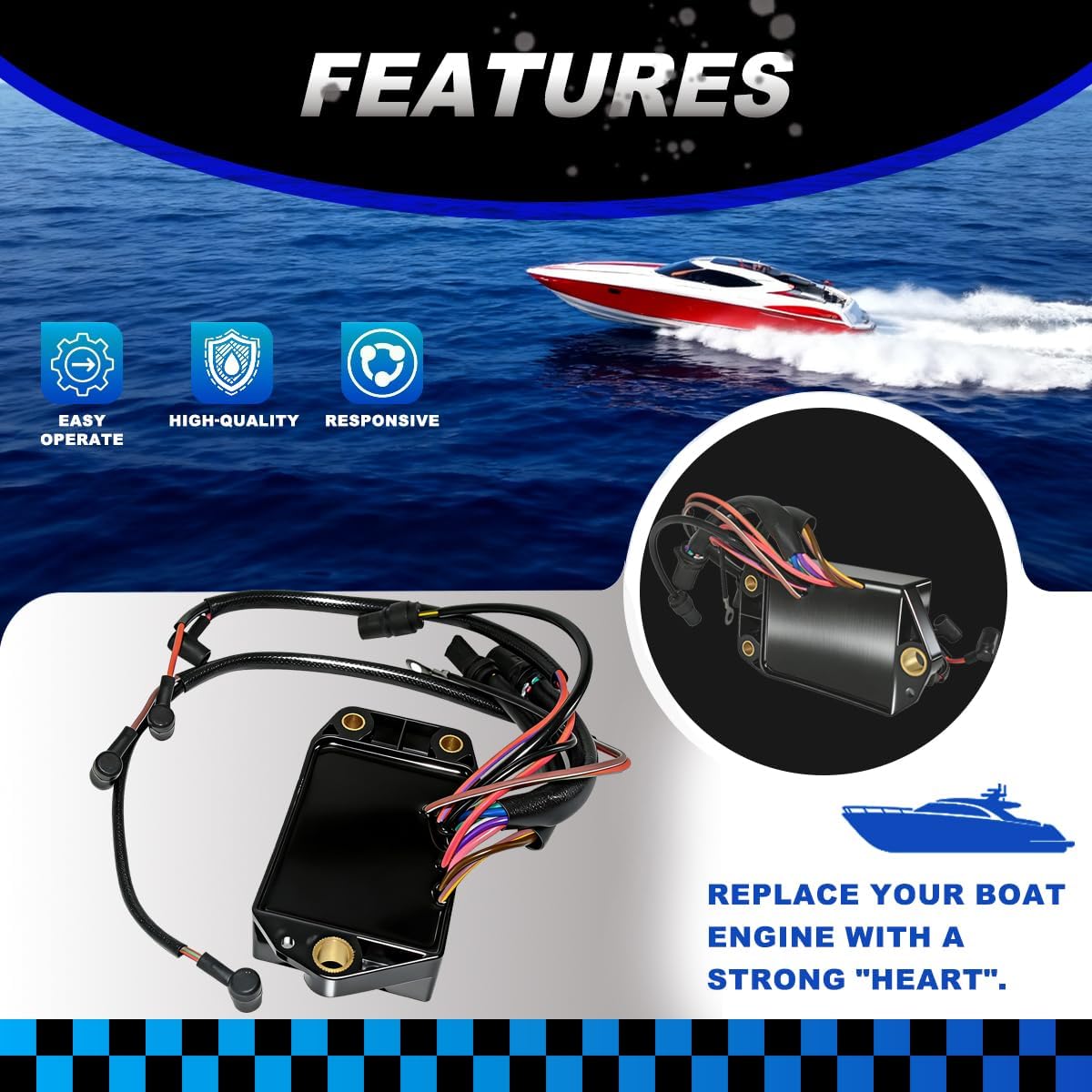 113-4028 CDI Fit for Johnson Evinrude 85HP-115HP Power Pack - 4 1989‑1998 0583773 0584028 0584027