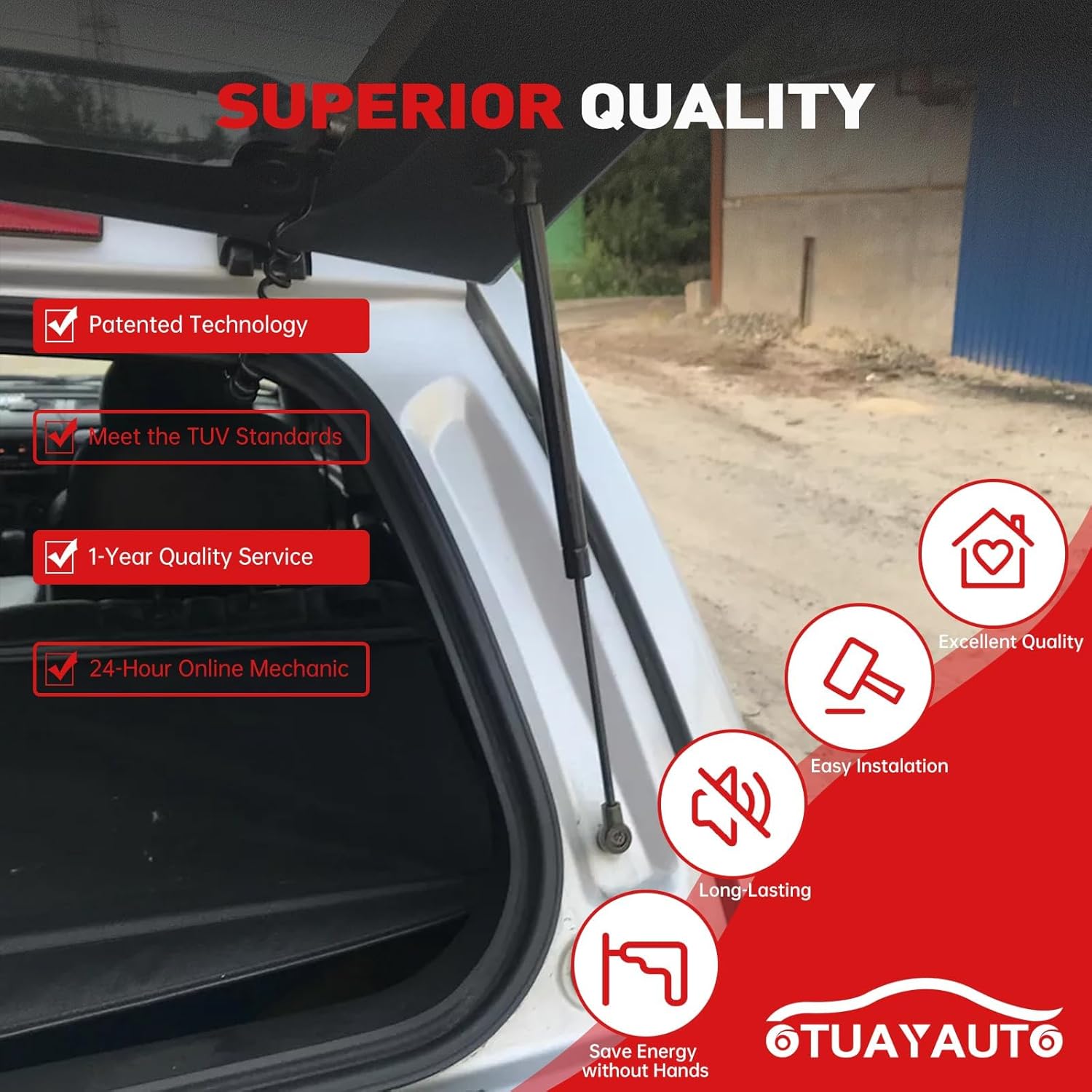 OTUAYAUTO Rear Hatch Shocks Struts Replacement for Toyota Sequoia 2008-2023 Sport Utility Set Tailgate Lift Supports Gas Spring Premium Trunk Struts Hatchback Prop Rods OEM 689080C021 (Pack of 2)