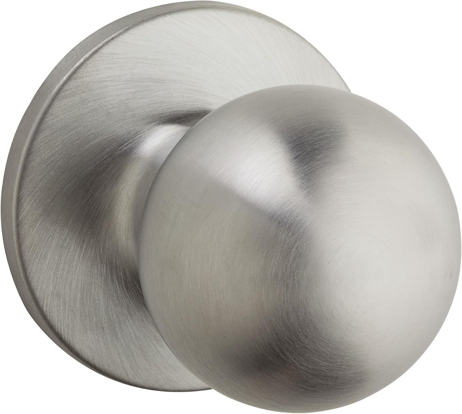 Safe Lock - Regina Knob, Passage for Closet or Hallway Doors, Satin Nickel Finish