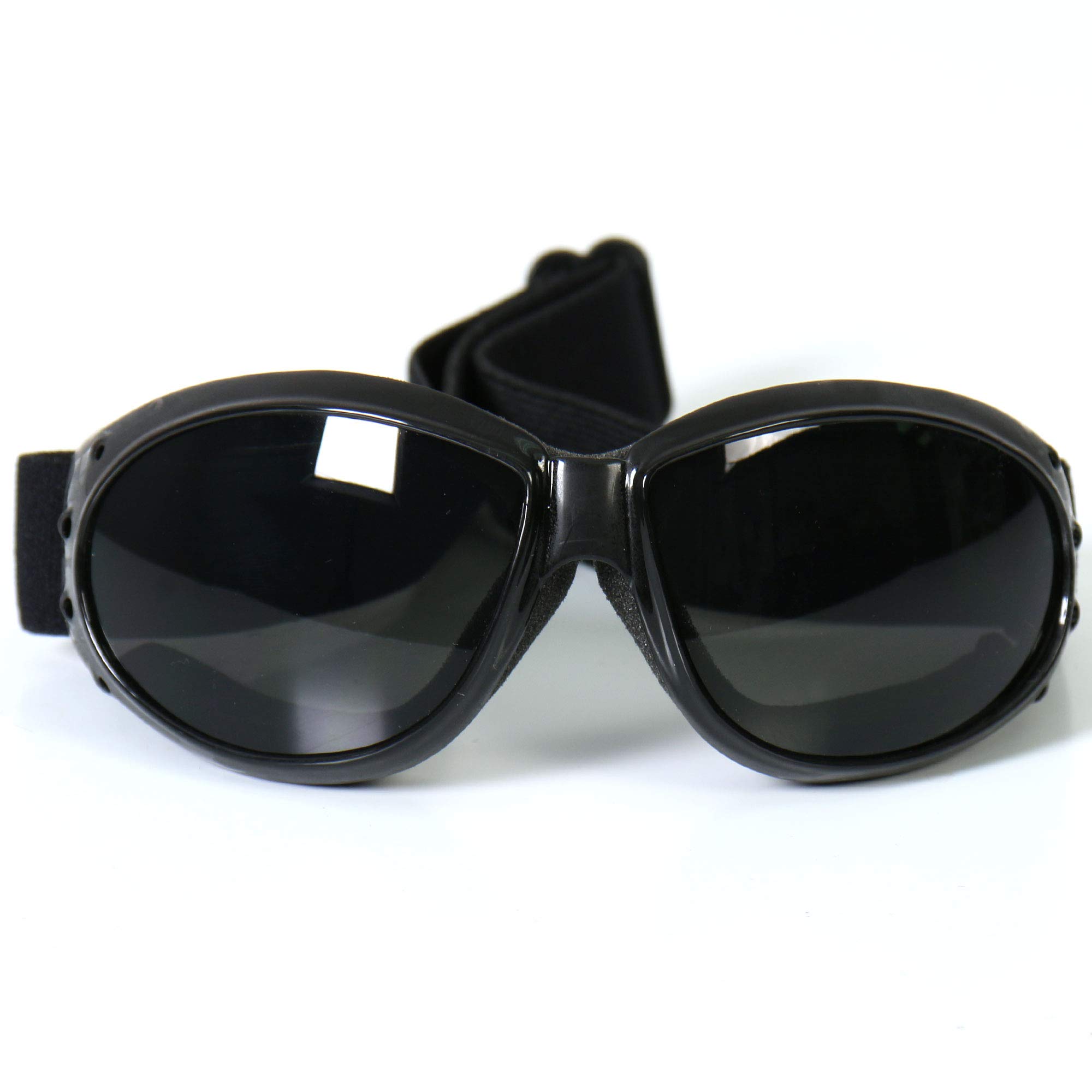 Hot Leathers SGG1004 Eliminator Style Motorcycle Riding Goggles with Smoke Lenses - One Size