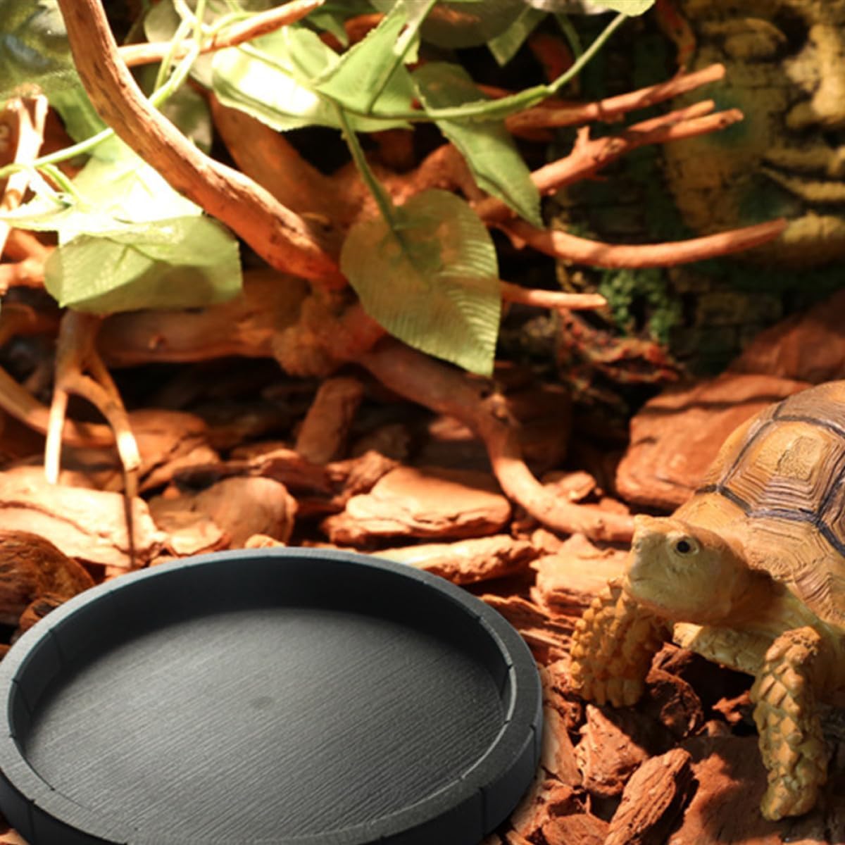 VALICLUD 2pcs Reptile Feeding Bowls Set, Plastic Food and Water Bowls for Lizards, Tortoises, and Geckos, and Hexagon Shapes for Terrarium Use