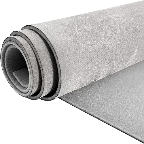 Revestimiento de ante de coche gris claro de 85 pulgadas de largo x 60 pulgadas de ancho, material de respaldo de espuma de 19 pulgadas de 0.118 in