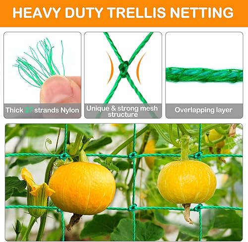 Miniatura 2 de Red Trellis  Red de jardín para plantas, red de enrejado de jardín de 4 x 4 pulgadas para plantas trepadoras con 27 hebras de nailon para interiores