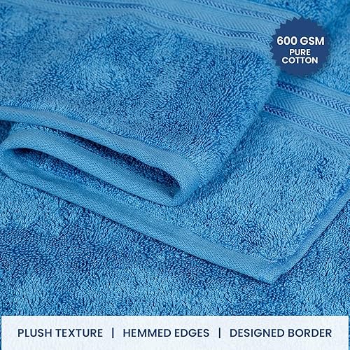 Miniatura 6 de Casa Lino Juego de 2 toallas de baño extra grandes (30 x 60), 100% algodón puro, toallas de baño de lujo, ligeras y altamente absorbentes, toallas