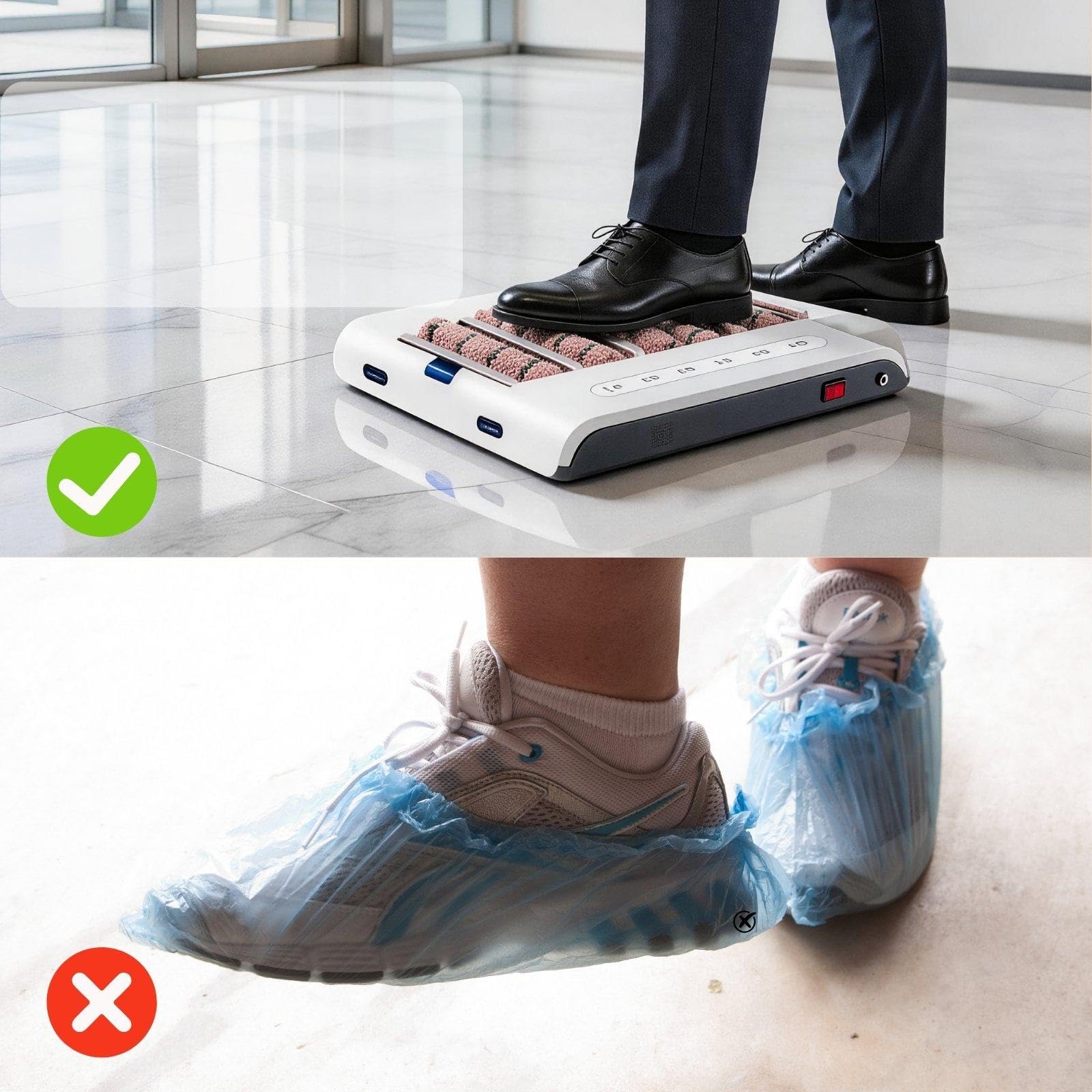 Máquina Limpiadora de Suelas, Recargable, con Succión de 1000 PA, Activación por Inducción, Limpieza Rápida en 5 Segundos y Fácil Mantenimiento, Apta para Zapatillas, Tacones y Botas en Hogares
