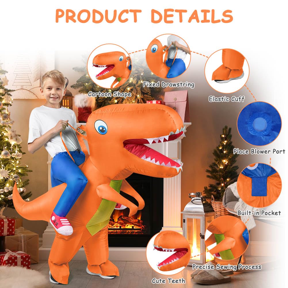 AOOWU Costume Gonfiabile, Costumi Gonfiabili Bambin Travestimento Gonfiabile, Dinosauro Gonfiabile Costumi Divertenti per Insegnanti Scuola Festa di Halloween, Carnevale