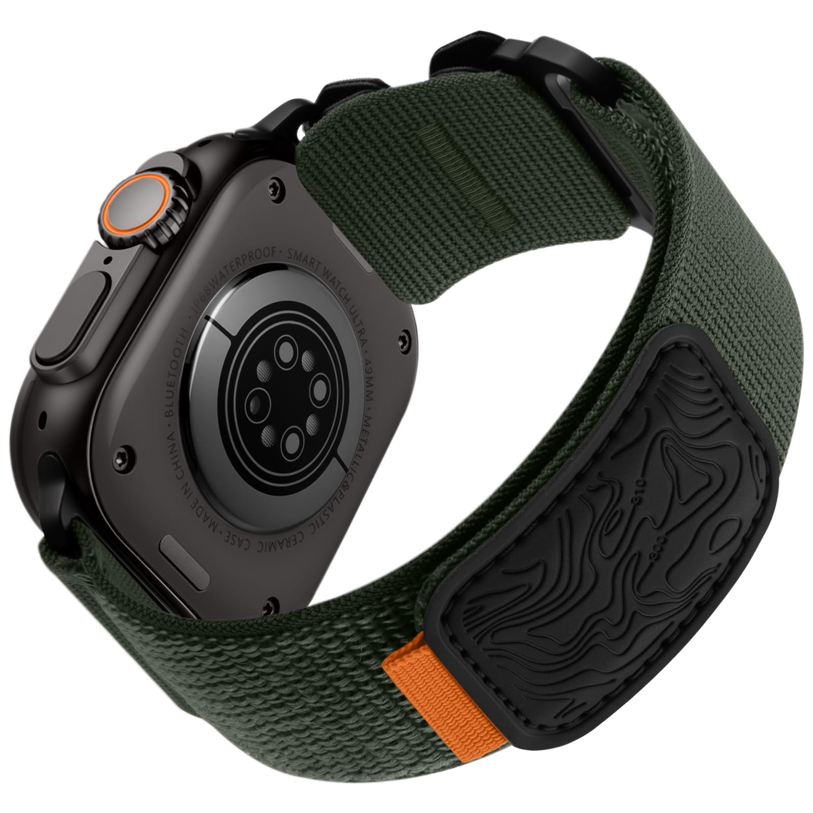 Bandletic Nylon Straps Compatible with Apple Watch Ultra 3/2/1 49mm - Soft Sport Loop Replacement Strap for iWatch Series 11/10 46mm, 9/8/7 45mm, SE3/SE2/SE/6/5/4 44mm, 3/2/1 42mm, Black — view 13