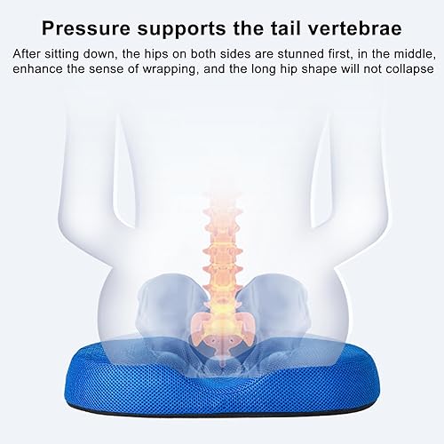 Miniatura 8 de Cojín de asiento, cojín de asiento de almohada de dona, cojines de asiento de espuma viscoelástica, cojín de alivio del dolor de coxis, cojín de