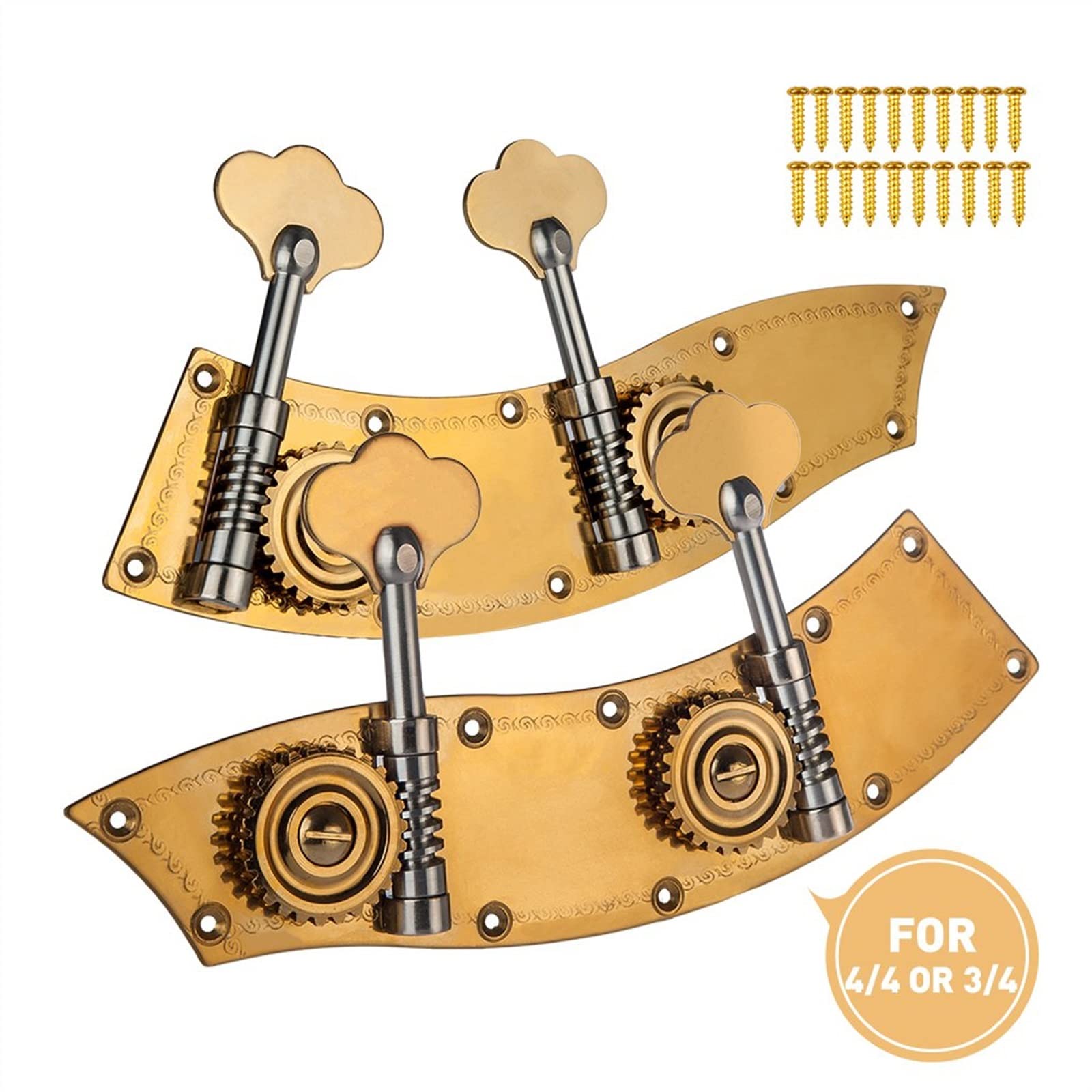 Pièces Rechange Violon Réglage des Tons De Tuners Set Plaque Double Tuner/Tuner Unique/Basse Basse Basse De Style Allemand (Color : 34/44)