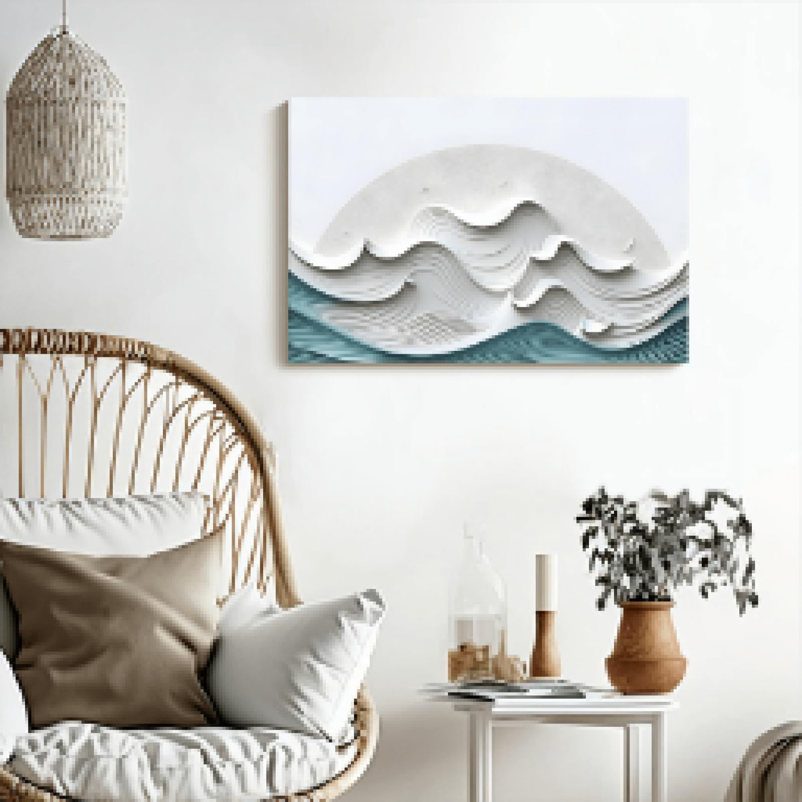 Ocean Waves Canvas Poster Wall Art Prints For Bedroom Living Room Hallway Wall Decor Frame 40x60cm
