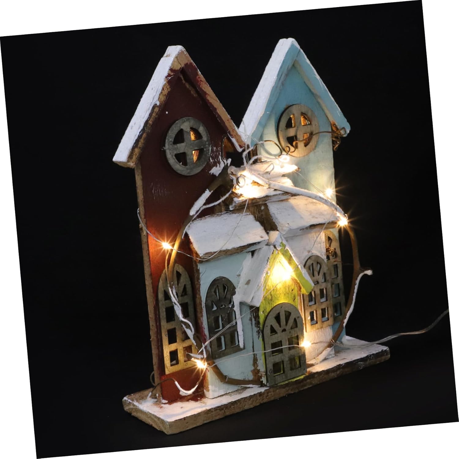 1pc Mini House Ornament Christmas House Decoration for Holiday Home Decor Festive Xmas Tabletop Decor for