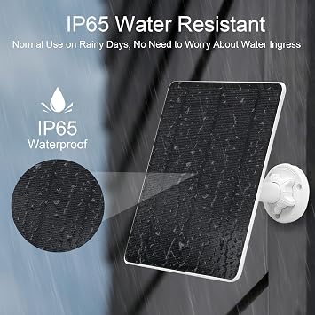 Solar Panel for Simplisafe Outdoor Camera Series Wireless and Wired | IP65 Waterproof, 360 Adjustable Panel, Easy Setup, Keeps Camera Charged All Day No Need to Replace Batteries Frequently