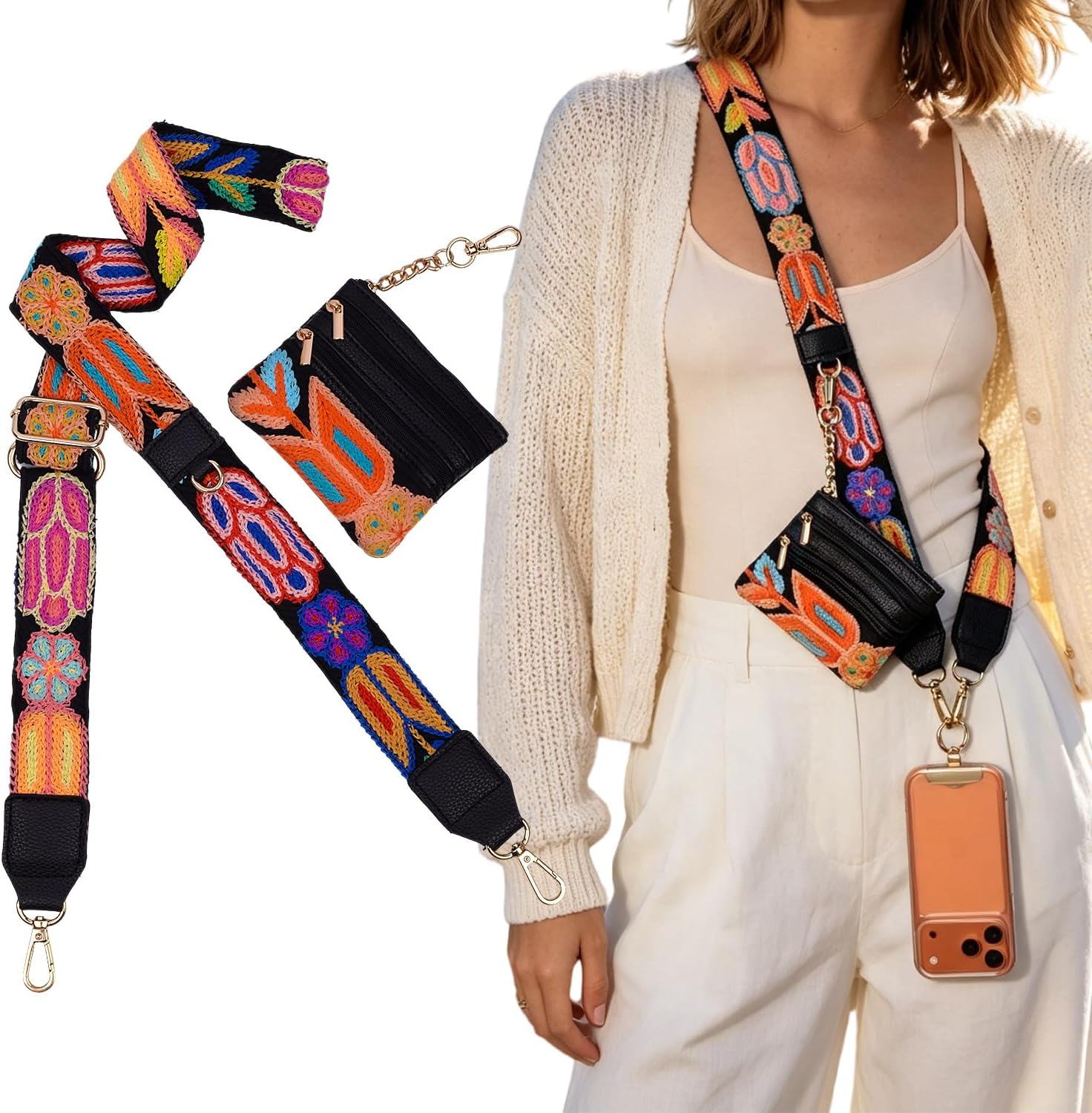 Extra Long Cell Phone Lanyard Crossbody Strap, Plus Size Women Phone Strap