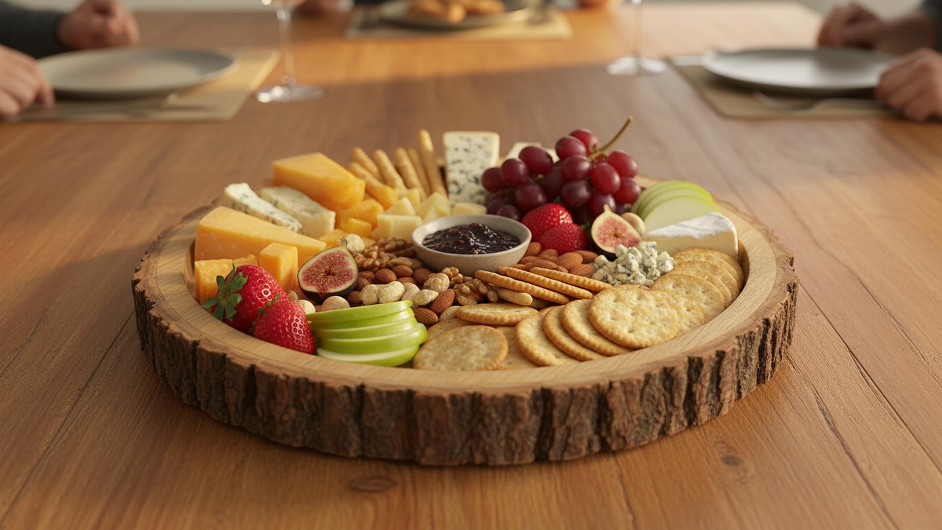 Magnifique idée cadeau d'anniversaire pour pendaison de crémaillère - Fait à la main - Plateau de service en bois - Plateau de service ottoman - Plateau à fruits - Petit déjeuner - Snack - Café